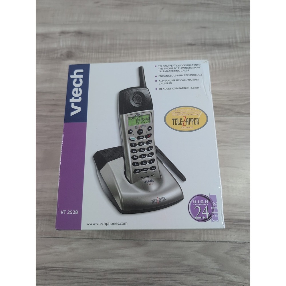 vtech phone 2.4ghz model vt 2528 colors black and silver